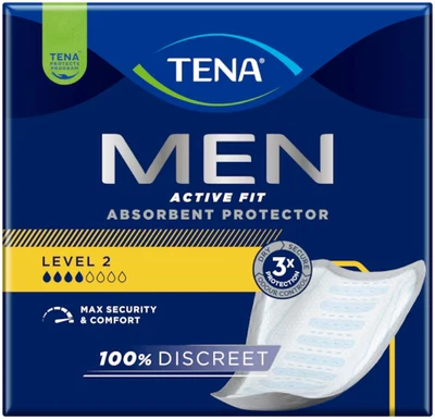 120 x Almohadillas protectoras absorbentes de ajuste activo TENA para hombres 6 x paquetes 20 - Imagen 1 de 4