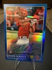 2015 Topps Chrome #AR-XS Xavier Scruggs Auto Rookies Blue Refractors RC #/150