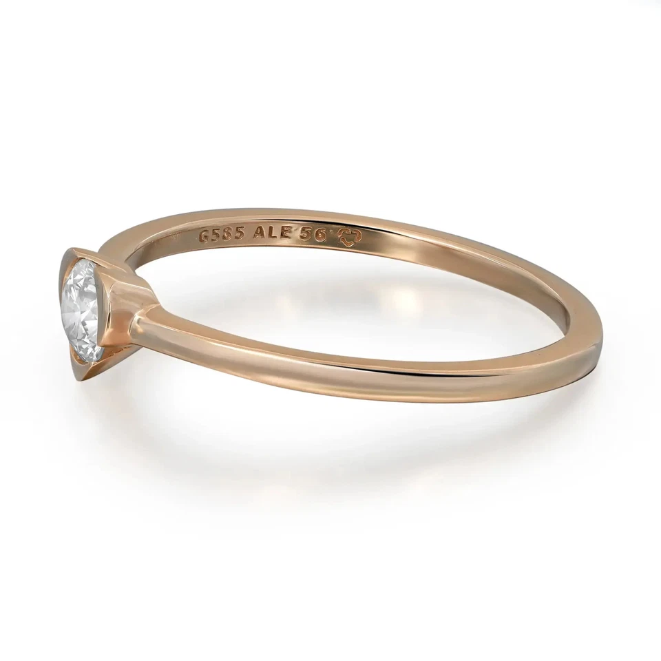 Pandora талисман лаборатории выращенный бриллиант сердце кольцо 14K желтое золото 0,25 карат размер 7,75 - Изображение 2 из 4