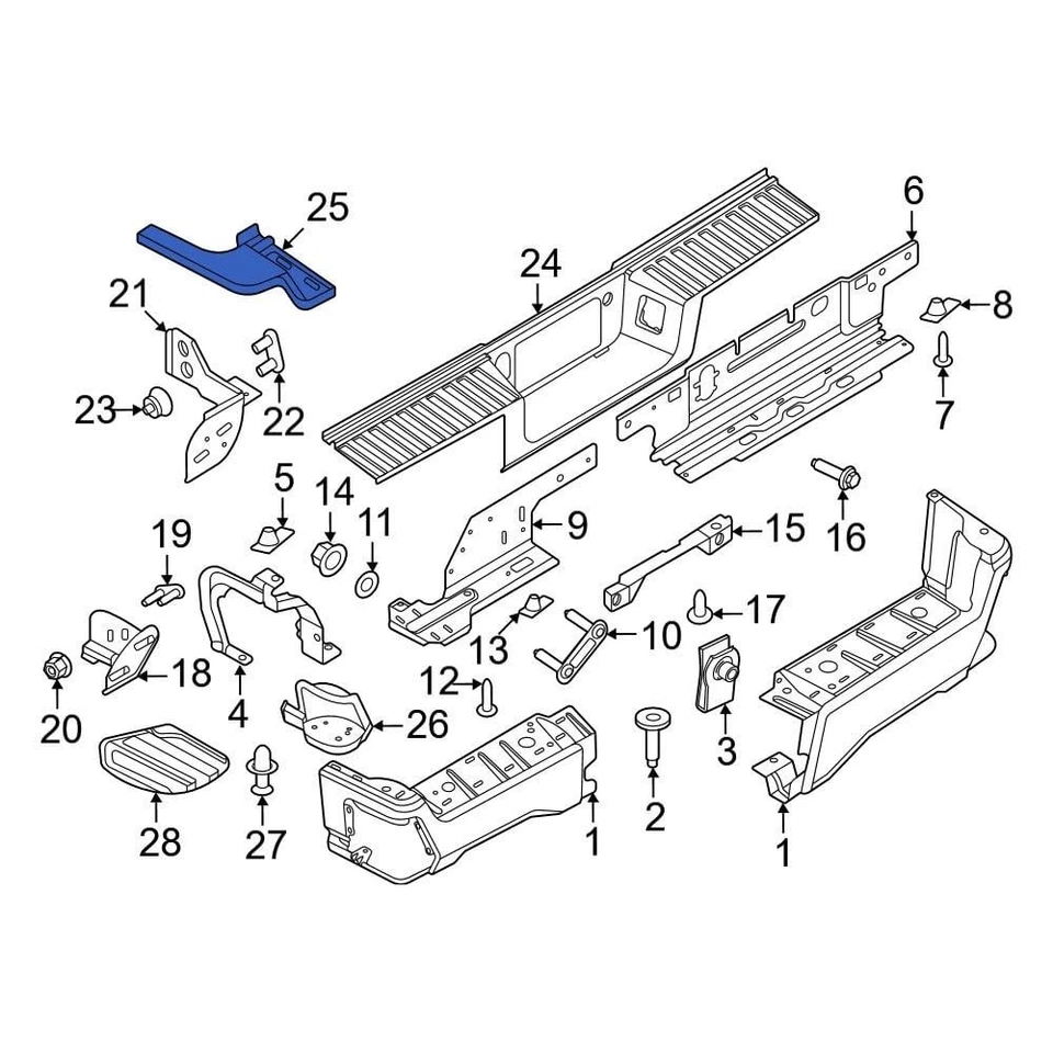 For Ford F-250 Super Duty 2023-2026 Ford PC3Z17B807AB Rear Left Bumper End Cap - Image 3 of 3