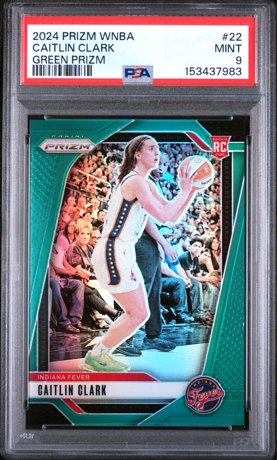 CAITLIN CLARK 2024 PRIZM WNBA GREEN ROOKIE RC #22 PSA 9 MINT! FEVER! #153437983