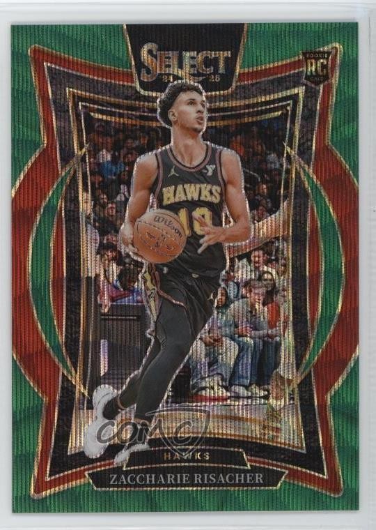 2024 Panini Select Concourse Green Wave Prizm 34/50 Zaccharie Risacher #86 1jn8