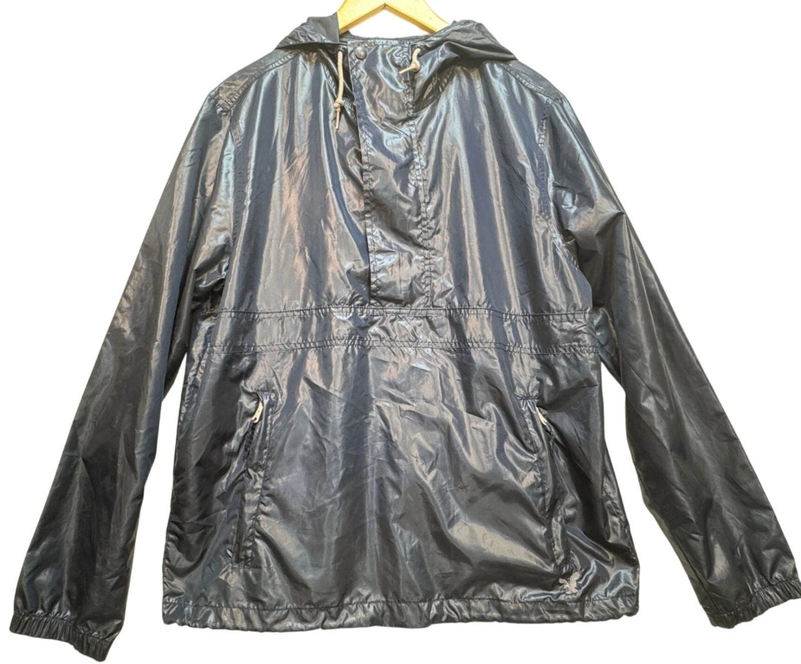 American Eagle Mens Windbreaker Hooded Jacket Long Sleeve Sz L Navy Zip Pockets
Opens in a new windo