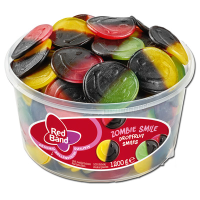 (5,77 /1kg) Red Band Zombie Smile, Fruchtgummi, Lakritz, 100 Stück