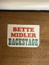 Vintage Satin Bette Midler Concerts Backstage Pass Unused