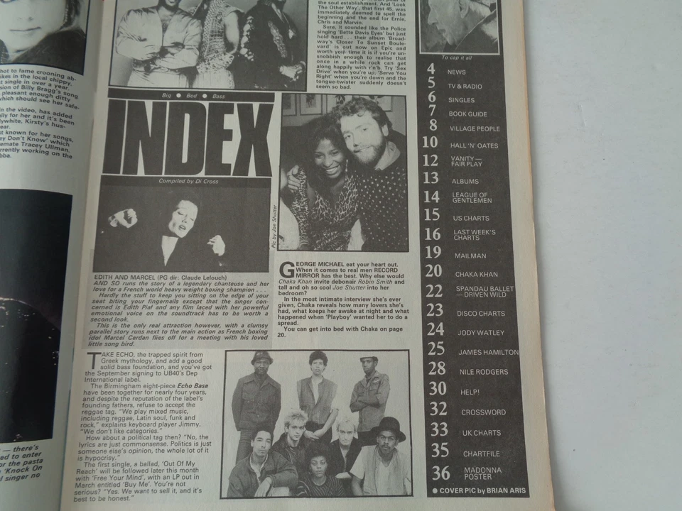 RECORD MIRROR - JANUARY 12th, 1985 - CHAKA KHAN, VILLAGE PEOPLE, HALL & OATES - Image 2 of 4