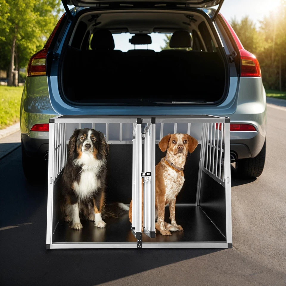 Hundebox Auto Alu XXl Doppel Hundetransportbox Autotransportbox Reisebox Trapez - Bild 2 von 4