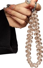 TENOC Beaded Phone Wrist Strap, Cellphone Lanyard Chain, Sparkling A-gold