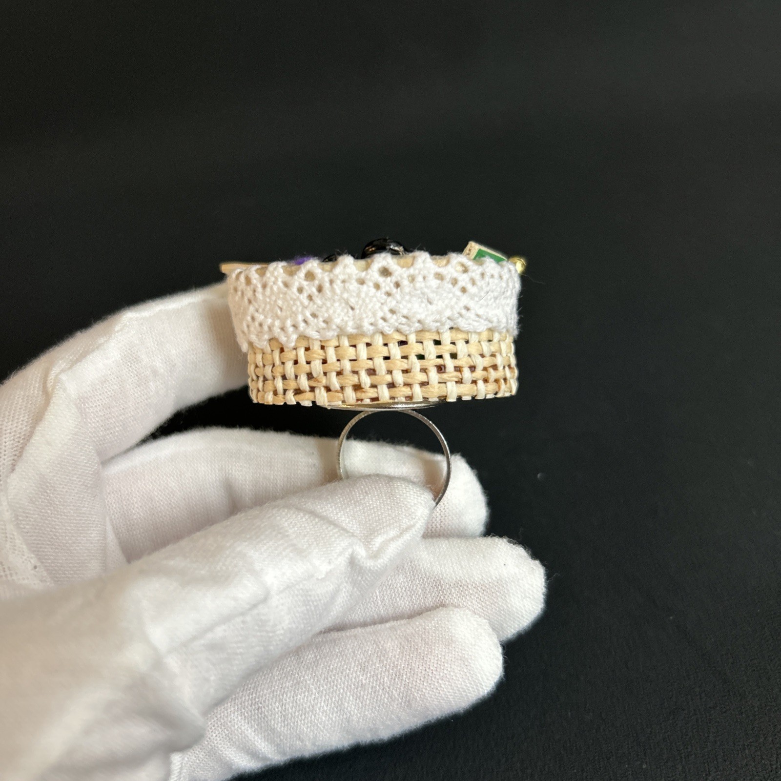 Handmade Adjustable Ring Designer Style Sewing Ba… - image 3