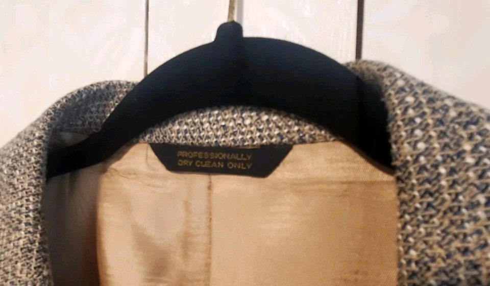 Fioravanti 男式米色棕色粗花呢运动西装外套法国男式服装 43L — 第 3/4 张图片