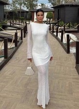 ZARA LACE MIDI DRESS WITH LOW-CUT BACK ECRU SS24 SIZES XL REF. 3564/073