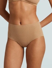 NEW! $138 COMMANDO PARTY STARTER HIGH WAIST BIKINI BRIEFS CRYSTAL BUFF SZ M/L