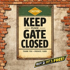 Funny Beware of Dog Print Tin Sign 8x12 Retro Canine Humorous Wall Art