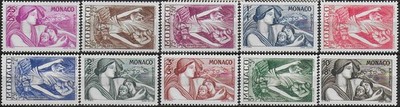 1941 Monaco Für gemeinnützige Werke 10v. postfrisch Unified Nr. 215/24
