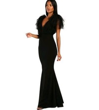 Lulus Maxi Mermaid Dress Womens XL Black Fairy Whimsigoth Ruffle Flutter Sleeve