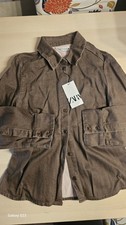 Camicia uomo Zara marrone denim taglia XL nuova con etichette vedi foto