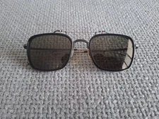 Thom Browne Aviator Sunglasses TBS816-53-01 Black Gold With Green Lens 53-22