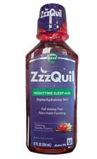 ZzzQuil Nighttime Sleep Aid Liquid Calming VANILLA CHERRY 12 oz --