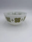 FIRE KING DUTCH CLOVER 7" BOWL Anchor Hocking Milk Glass Green Vintage MCM