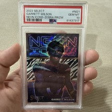 2022 Panini Select Neon Icon PSA 10 ! Garrett Wilson #SEN-23 Zebra Prizm (RC)