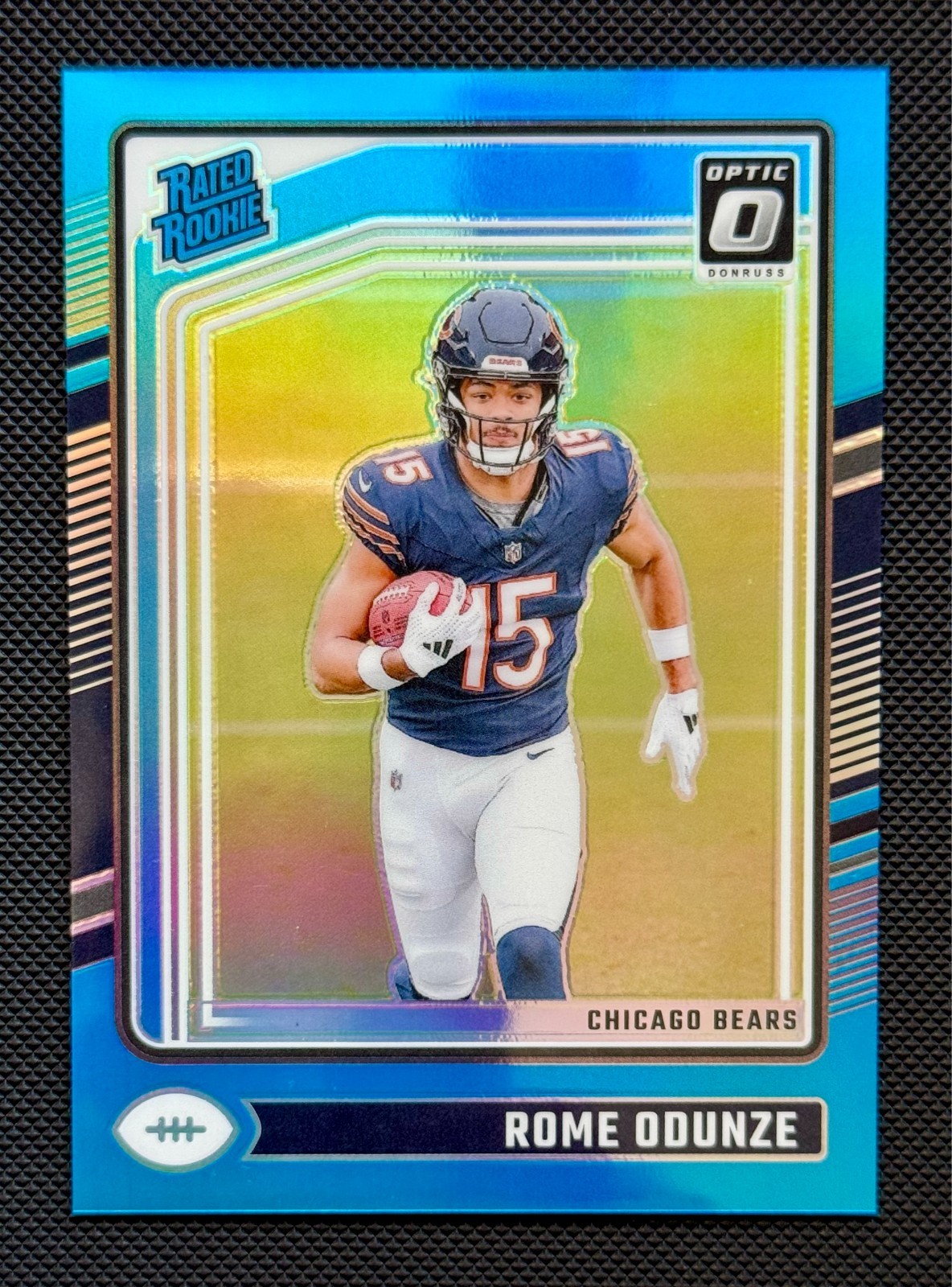 2024 Panini Donruss Optic - Rated Rookie Rome Odunze #286 Aqua Prizm /299 (RC)