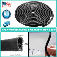 5m Black Rubber Seal Protector Weather Strip Lock Trunk Hood Edge Car Door Trim