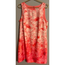 Eliza J Pink Coral Floral Ombre Sheath Dress Womens 16 Sleeveless Mini Stretch