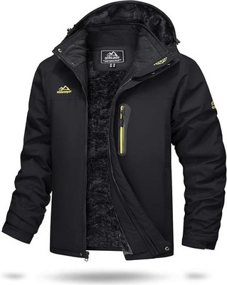 TACVASEN Men's Warm Ski Jacket, Lined Winter Jacket, Water-Repellent Functional