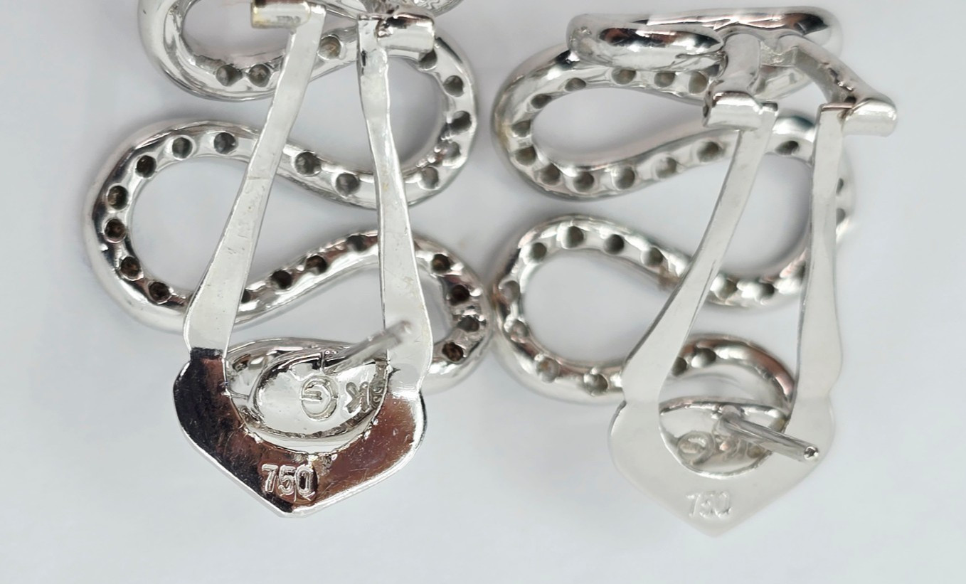 Unique 18K Solid White Gold Serpentine Snake Wavy… - image 13