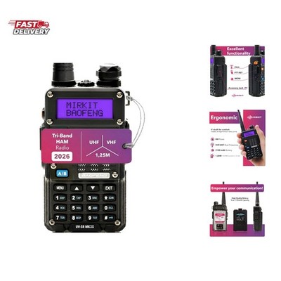 Radio UV-5R MK3X Legal Power Tri-Band Radio 2026 VHF/UHF 144-148/222-225/420-...