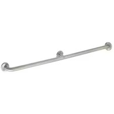 Wall Mount Grab Bar Toilet Partition, 48" L, Stainless Steel, Satin, 4Wmg3