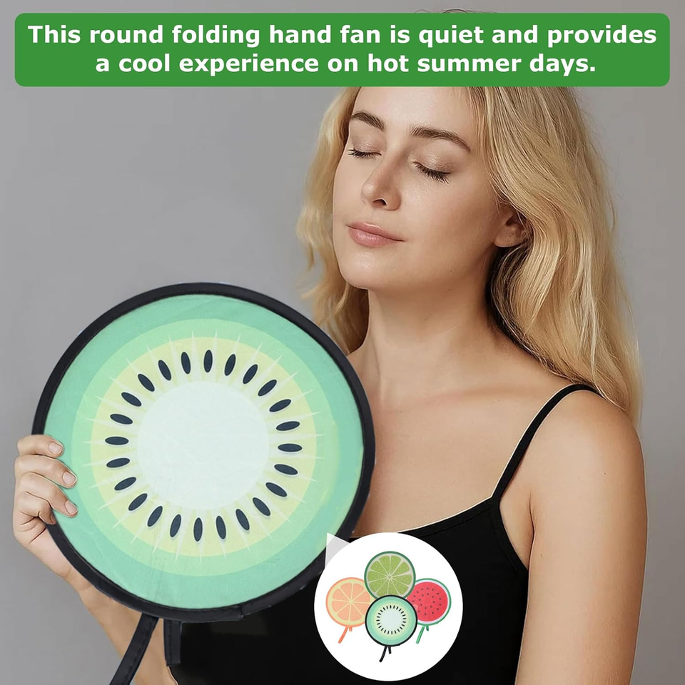 4 Stück Faltbare Sommer Fächer - Handfächer Mit Fruchtmotiven 18,5cm Durchmesser