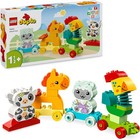 LEGO DUPLO Tierzug, Zug-Spielzeug mit Rädern, kreative Tierfiguren zum Bauen und