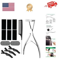 Hair Extensions Tools Kit, Professional Tape in Hair Sealing Pliers Flat Surf...