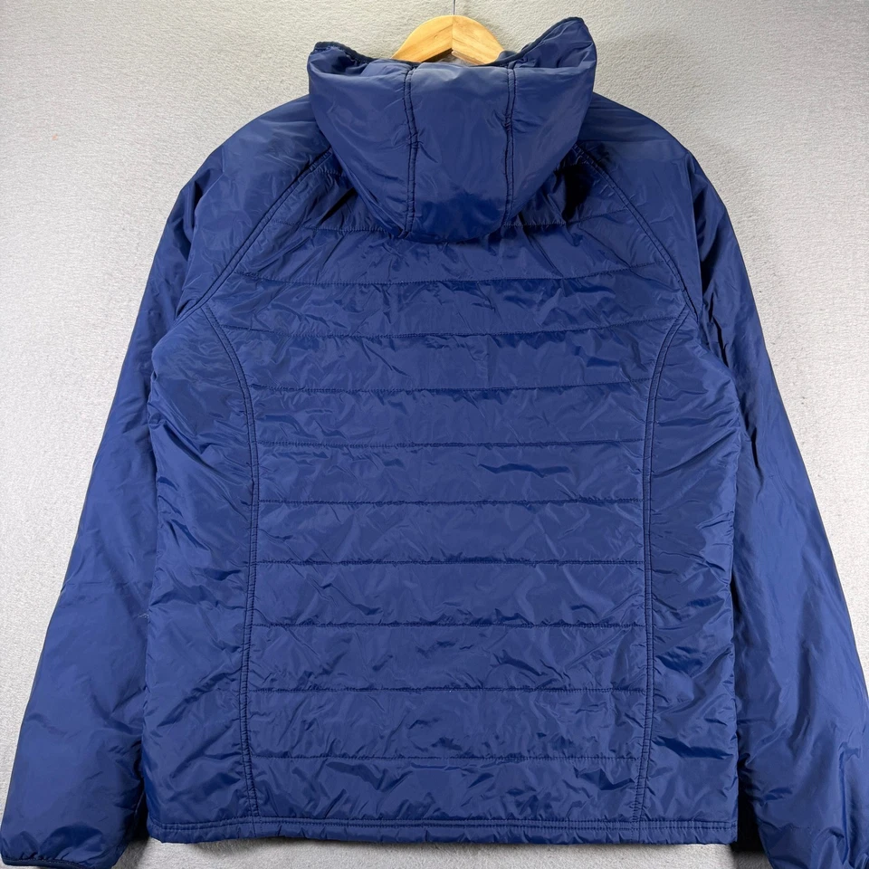 Asics Mens Blue Puffer Hooded Jacket Lightweight Full Zip Athletic Sportswear - Image 2 of 4
