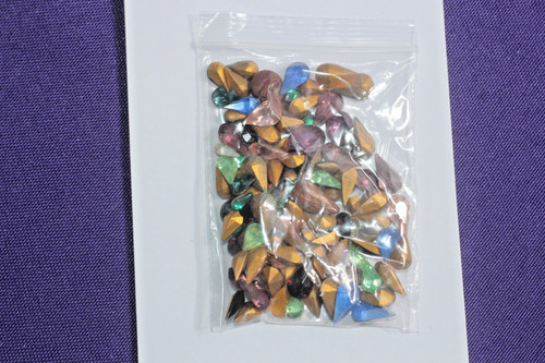 T5-7. VINTAGE AUSTRIAN CRYSTALS AND CZECH GLASS FACETED PEAR SHAPE STONES BULK
