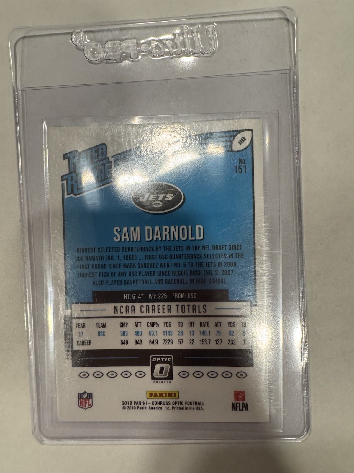 2018 Donruss Optic - Rated Rookie Sam Darnold #151 (RC)