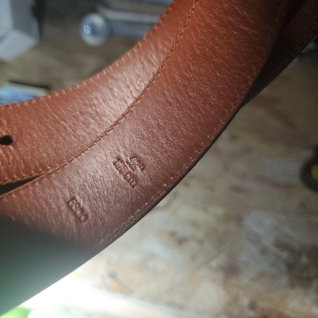 Coach 5800 Burnished Cowhide Brass Buckle Brown Dress Belt Men's 42