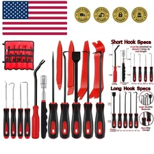 15Pcs Carbon Steel Precision Pick & Hook and Trim Removal Tool Set with Scrap...