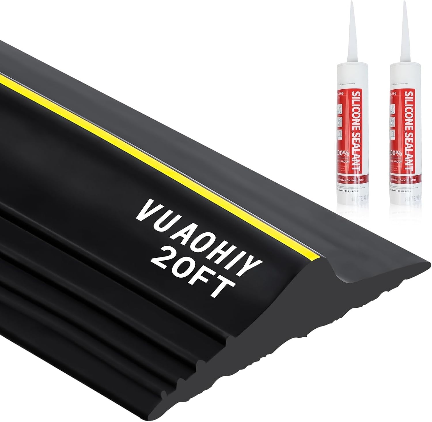 EPDM Rubber Garage Door Bottom Seal Strip 20FT, DIY Install