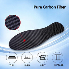 Pair Rigid Plate Carbon Fiber Insole Orthotic Shoe Insoles Athletic Shoe Inserts