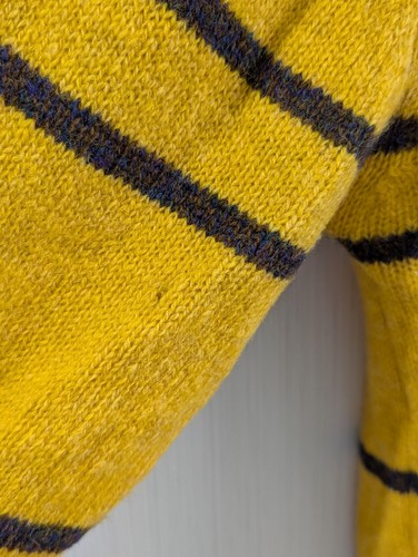 Maglione Lord Jeff Vintage Lana Shetland Made In USA Giallo Marrone Taglia Media - Foto 8 di 22