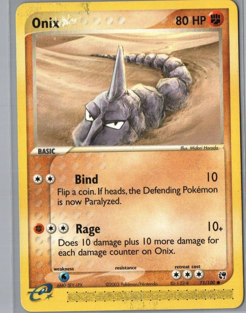 Onix 71/100 Common Sandstorm Pokemon Heavily Played
