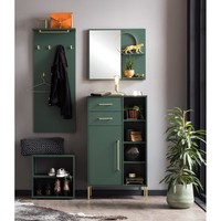 Flur Set Inkl. Spiegel In WaldgrüN Paneel Highboard WüRfel Garderobe