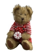 Rare Tender Hearted Christmas Teddy Bear Plush Boy, 13in - Red, White Pajamas