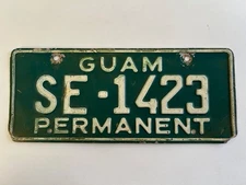1950s Guam Government License Plate Permanent Rare Type All Original Paint