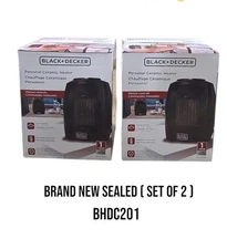 SET OF 2 Black+Decker 1,500-Watt Electric Personal Ceramic Space Heaters BHDC201