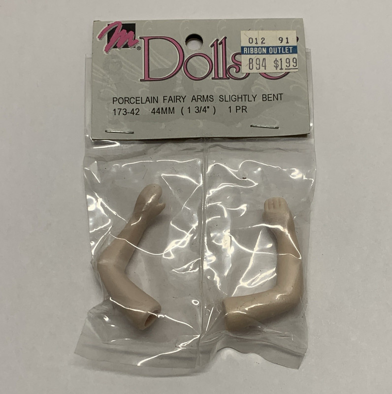 Mangelson's Porcelain Fairy Doll Arms Slightly Bent 44mm 173-42 1 Pair