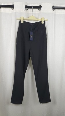 Fred Perry High Waisted Trousers Black UK 8 LN061 GG 07