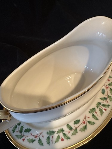 Lenox Dimension Holiday Gravy boat And Plate USA - Picture 3 of 5